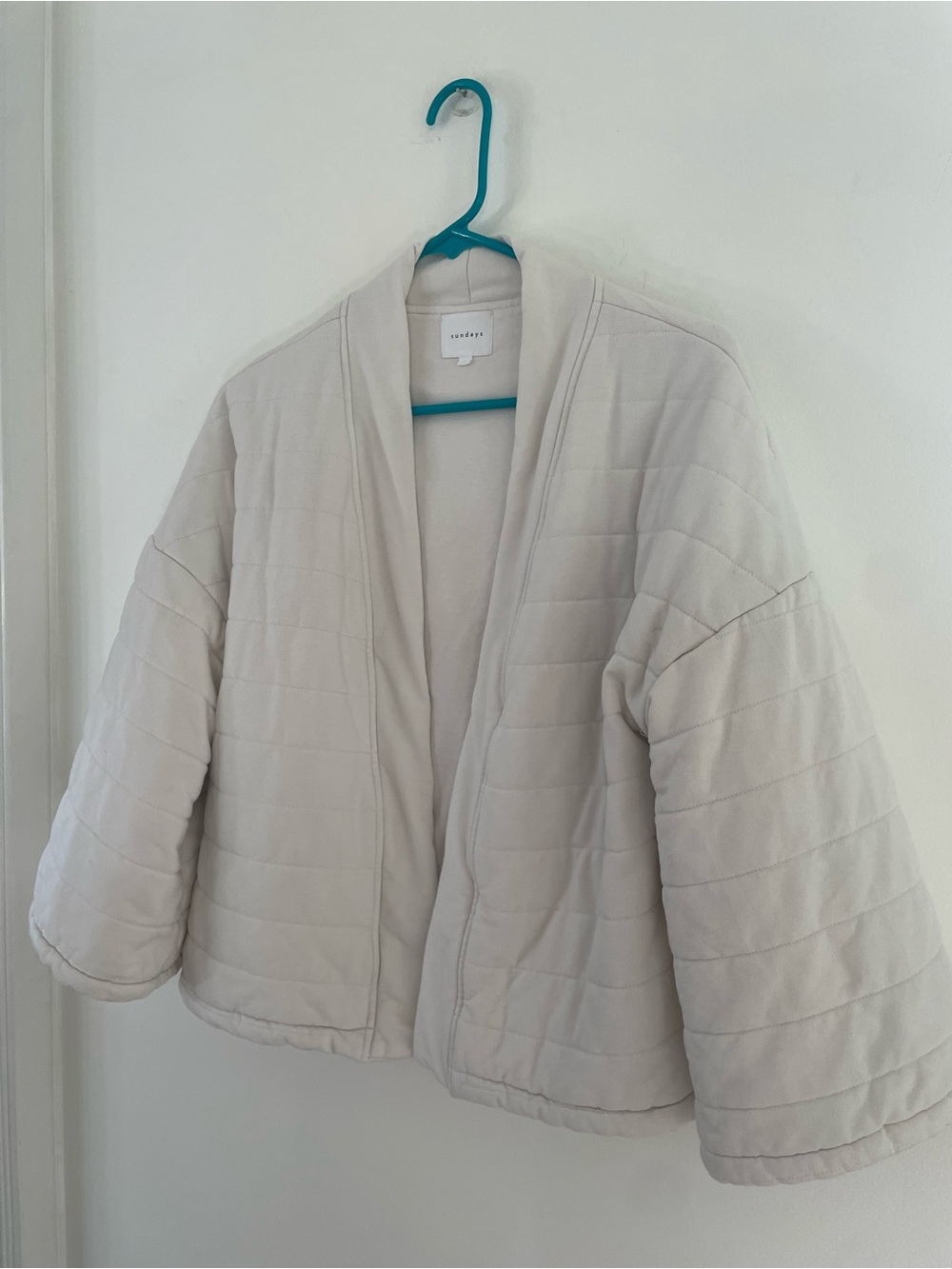 sundays Quilted Open Kimono Jacket Sumo Puffer, Small
